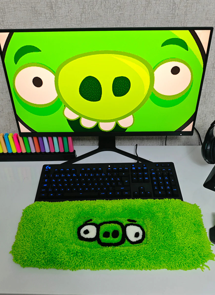 Pig Angry Birds Tufting Keyboard Pad