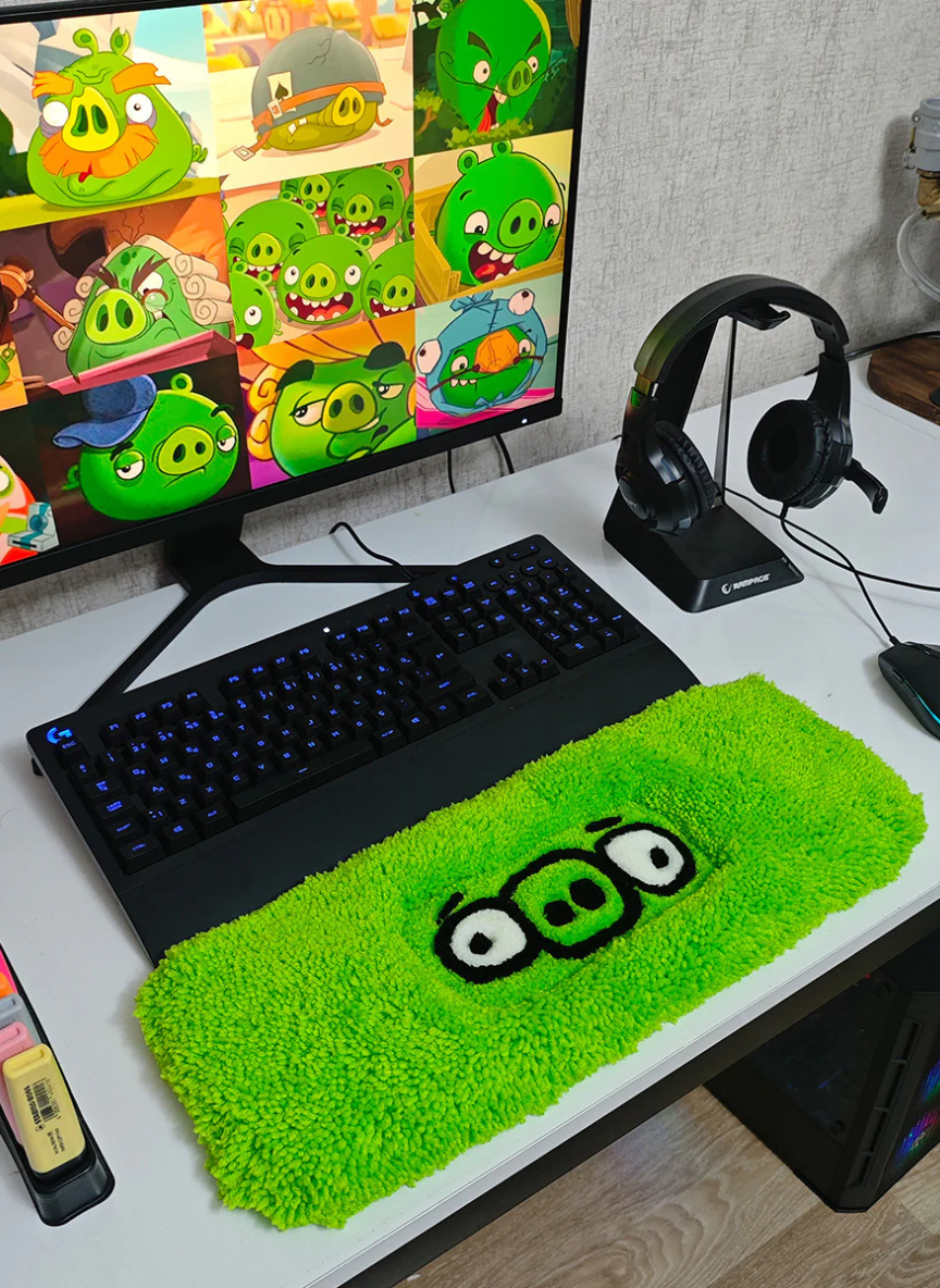 Pig Angry Birds Tufting Keyboard Pad