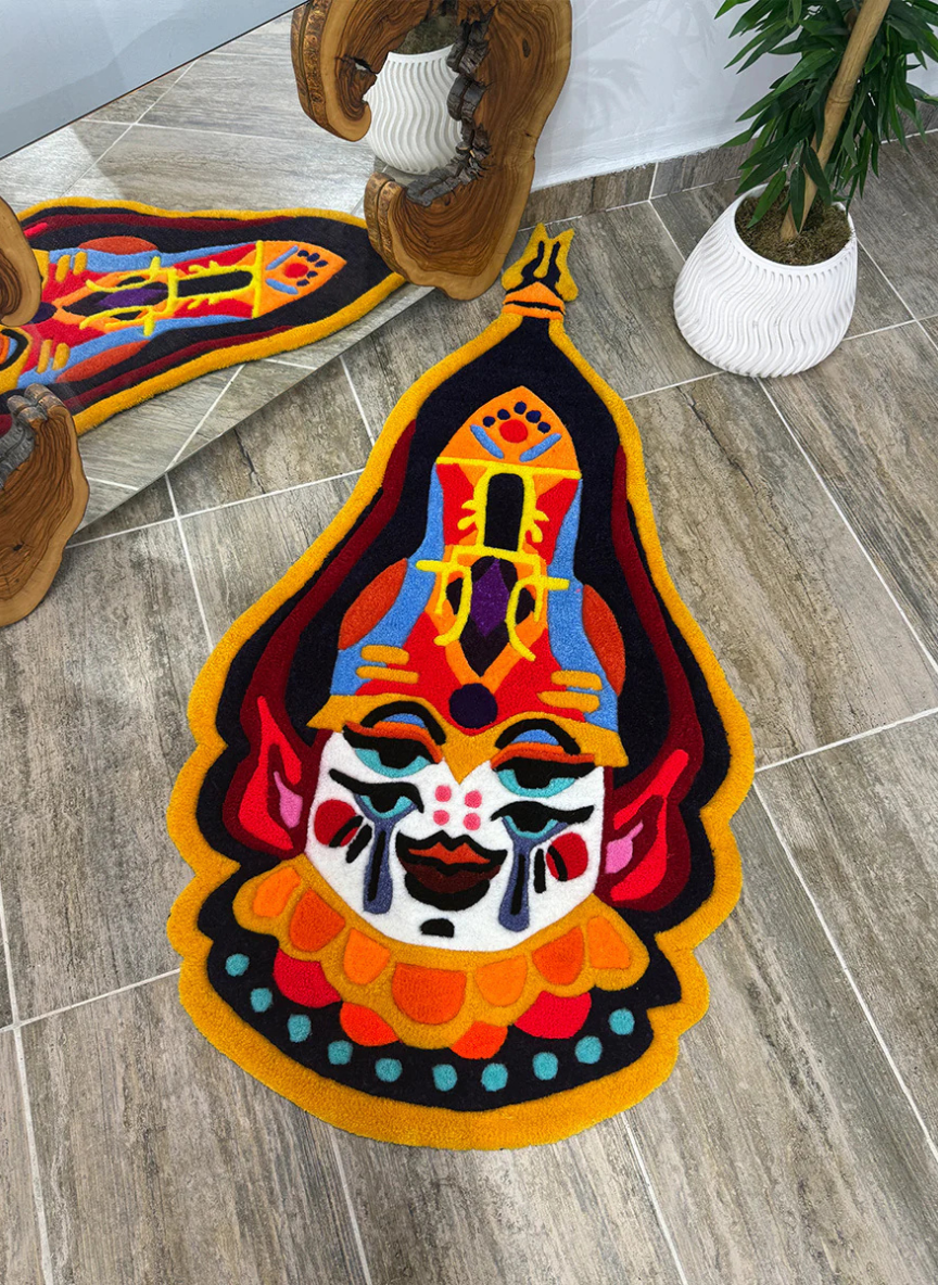 Face Motif Tufting Carpet